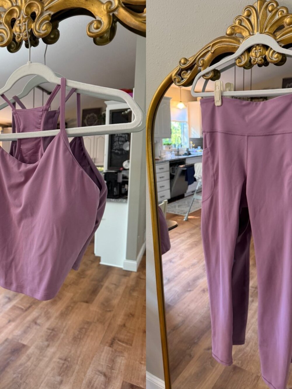 Old Navy PowerSoft Activewear Set | Mauve Tank + L Tall Leggings